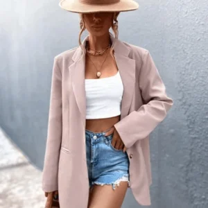 Blazer estilo alfaitaria cor rosê